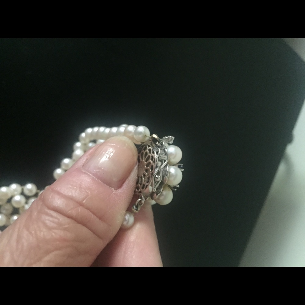 Double Strand Petal Necklace With Blue Sapphires View 6